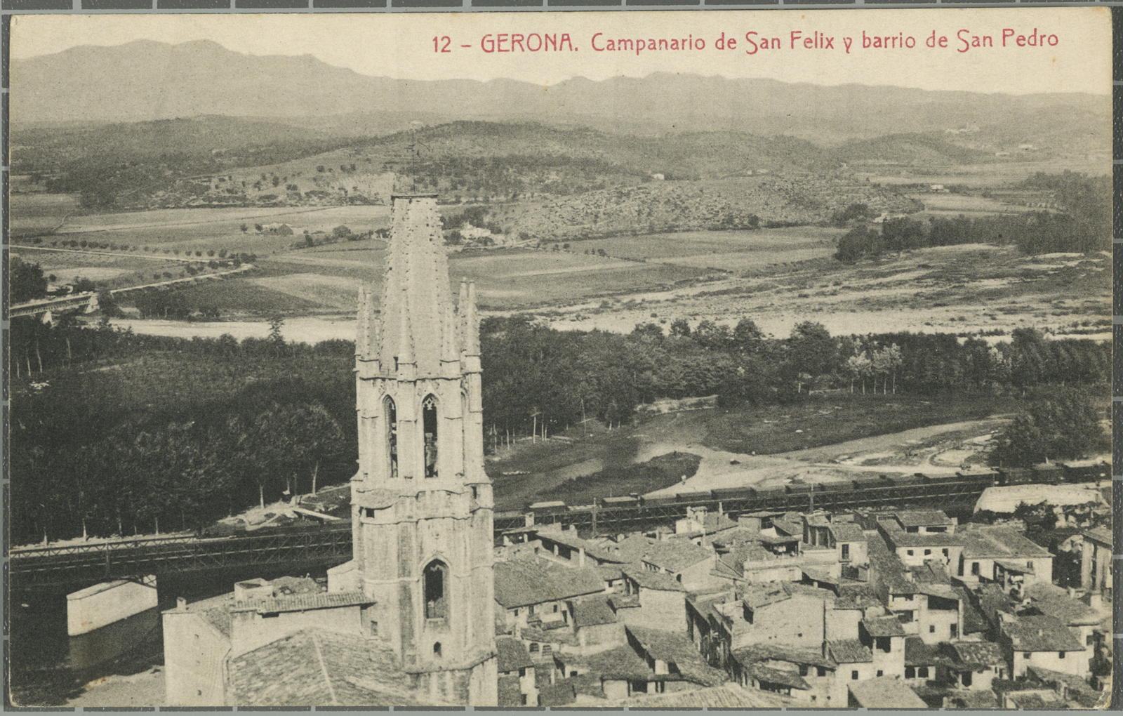 Desconegut, 12-Gerona. Campanario de San Felix y barrio de San Pedro