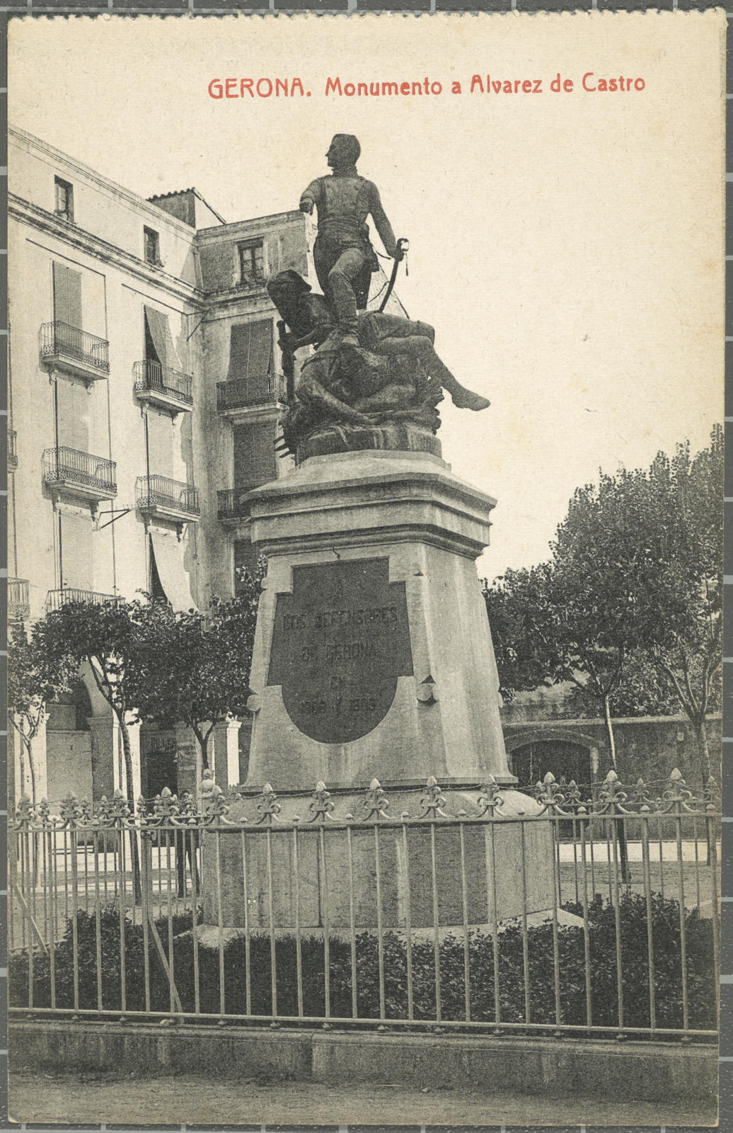 Desconegut, Gerona. Monumento to Alvarez de Castro