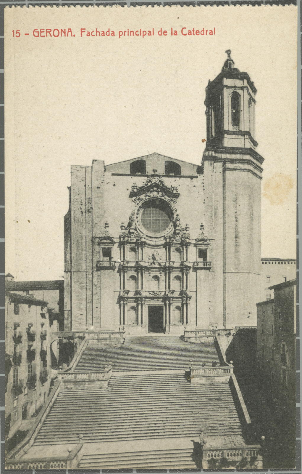 Desconegut, 15 -Gerona. Fachada principal de la Catedral