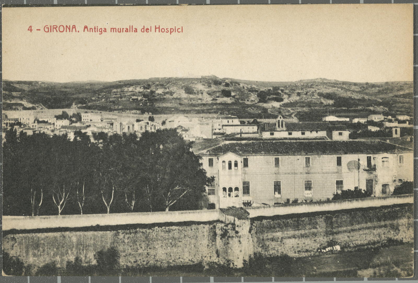 Desconegut, 4 -Girona. Ancient wall of the Hospice