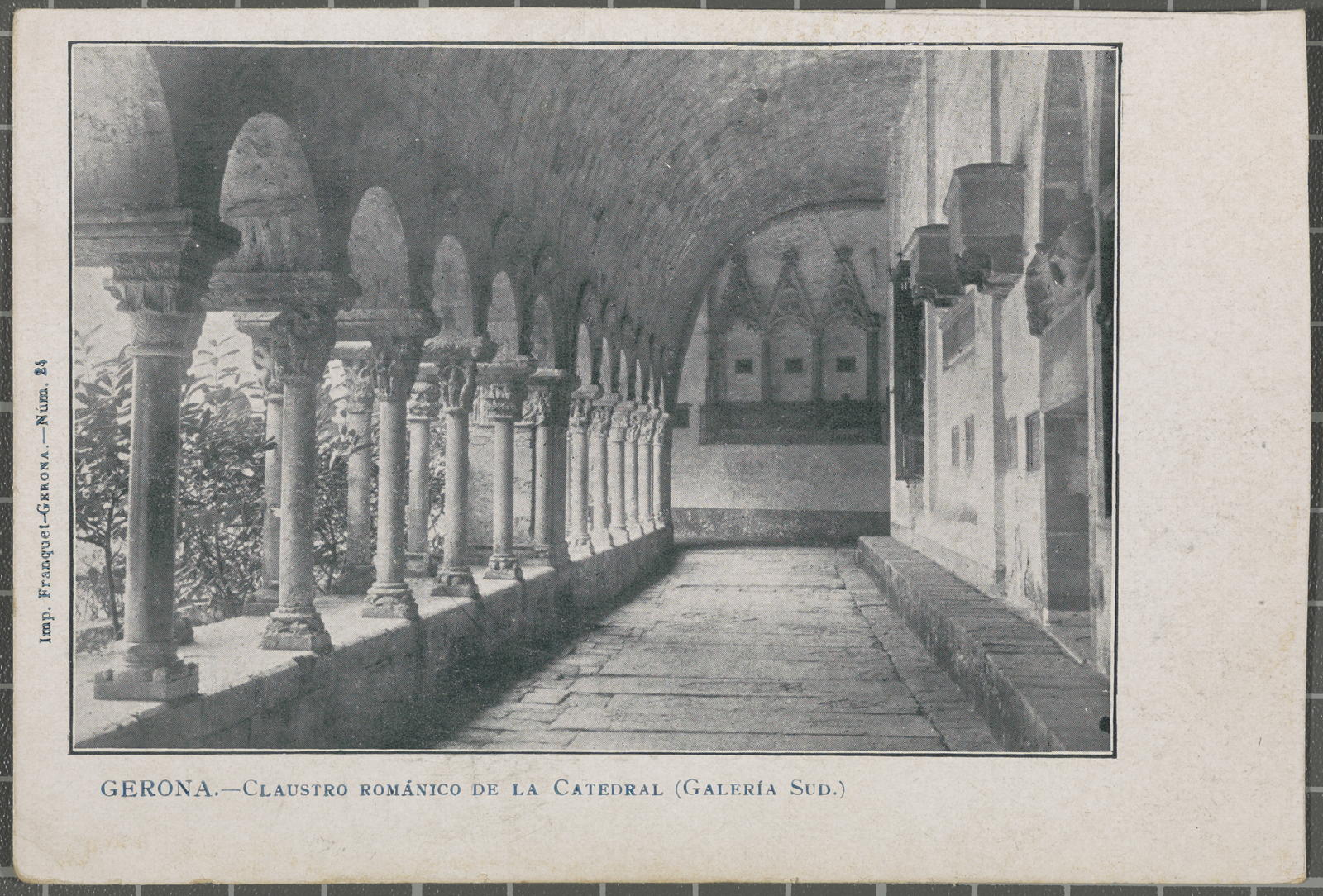 Desconegut, Gerona.-Claustro romànico de la Catedral (Galeria Sud.)-Gerona.-Núm. 24