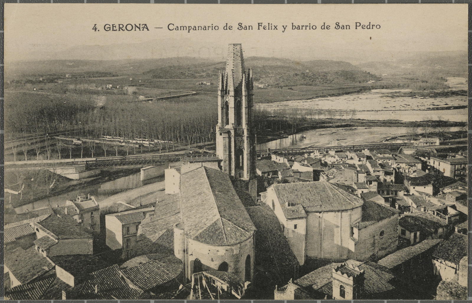 Desconegut, 4.Gerona-Campanario de San Félix y barrio de San Pedro