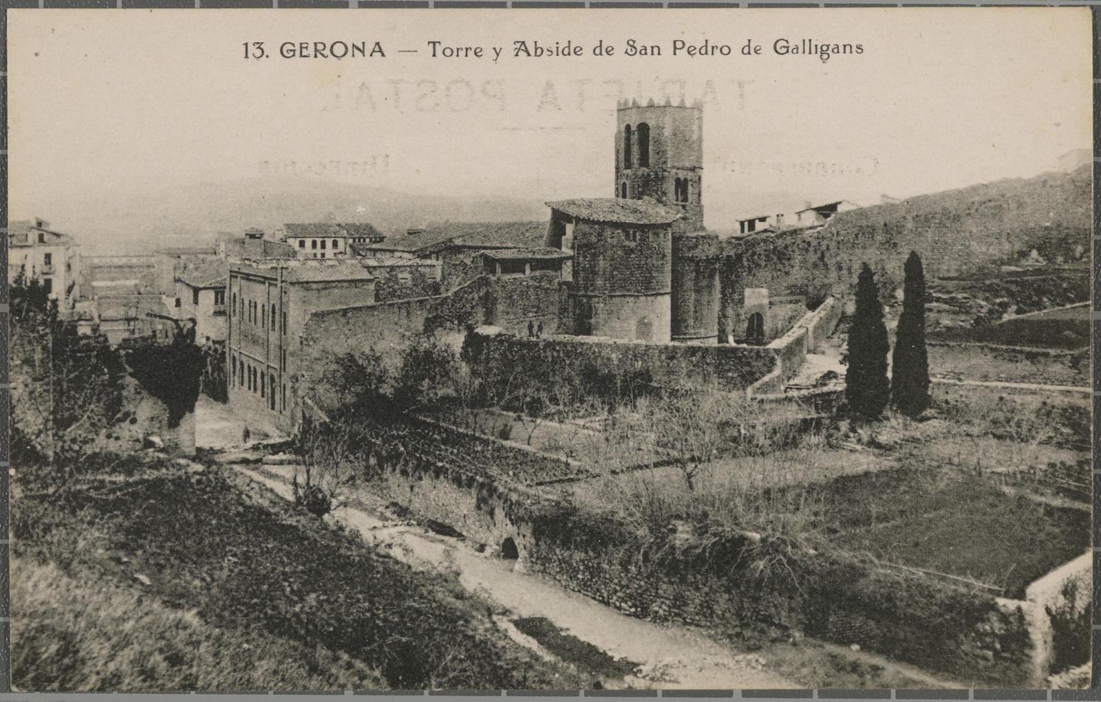 Desconegut, 13. Gerona- Tower and Abside of San Pedro de Galligans