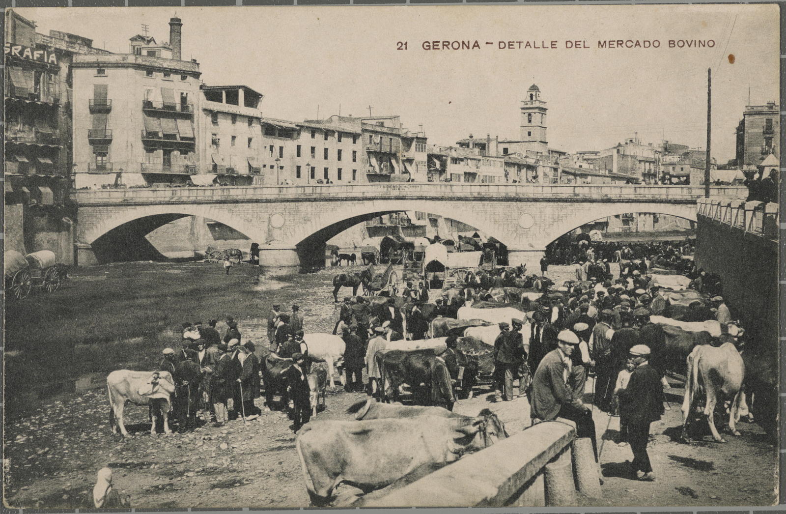 Desconegut, 21. Gerona - Detalle del mercado bovino