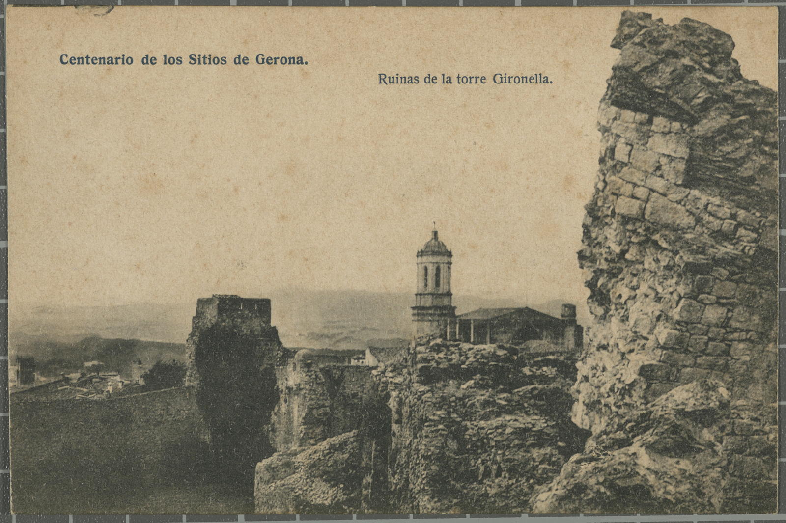 Desconegut, Centenario de los Sitios de Gerona. Ruinas de Torre Gironella