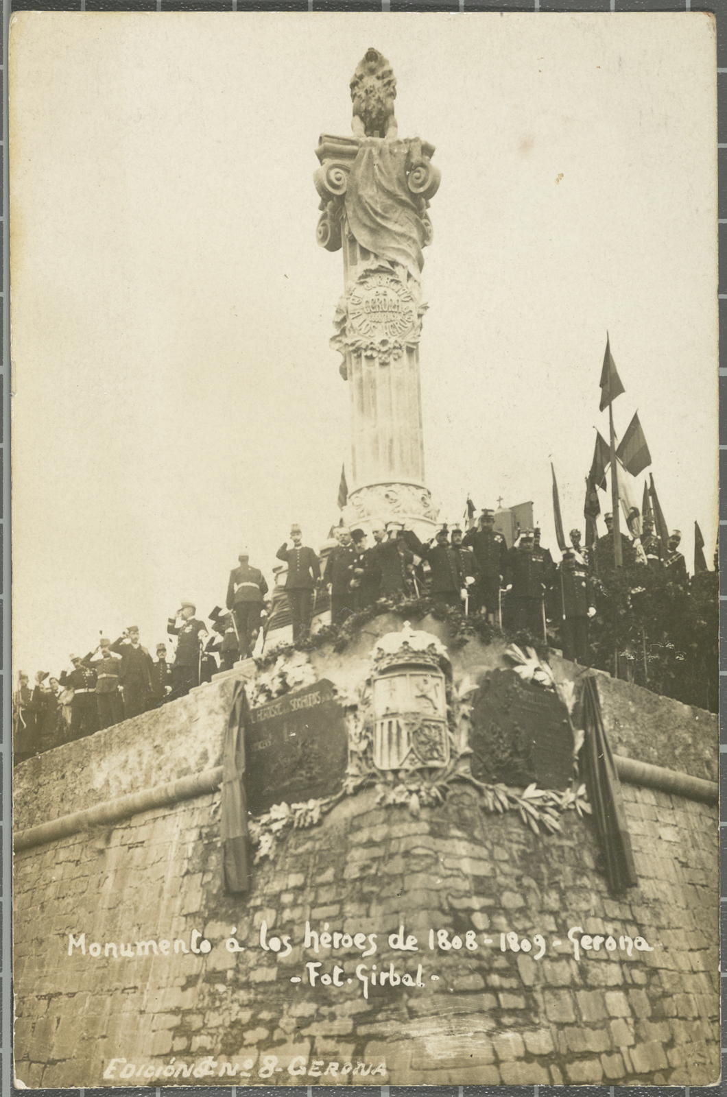 Edición C. no. 8 -Gerona. Monumento á los héroes of 1808-1809-Gerona