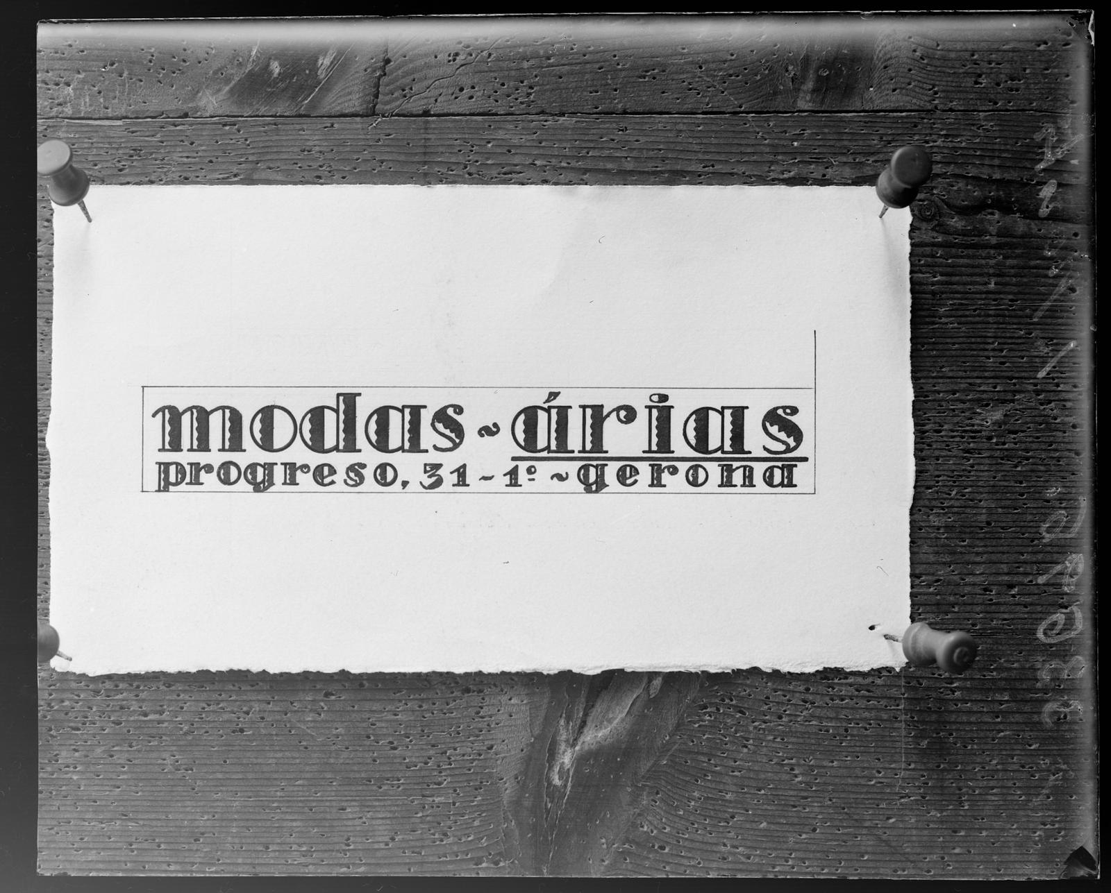 Desconegut, [Cartell publicitari de modes Arias]