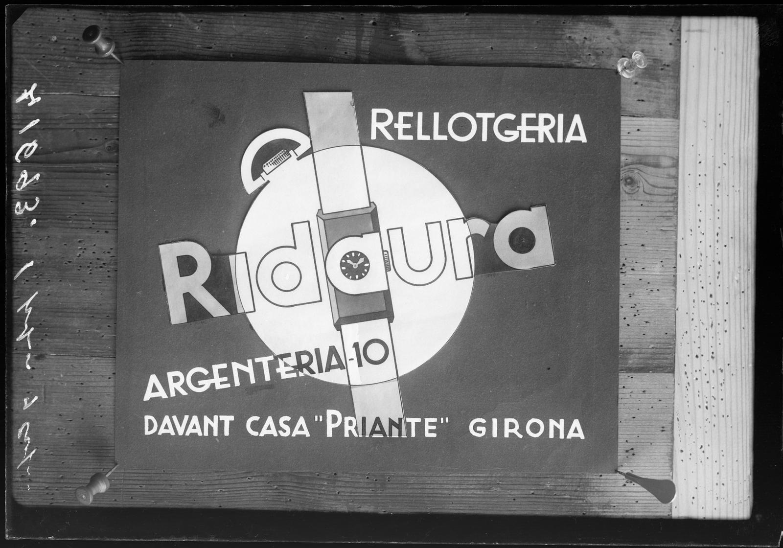 Desconegut, [Clocking advertizing hammer Ridaura]
