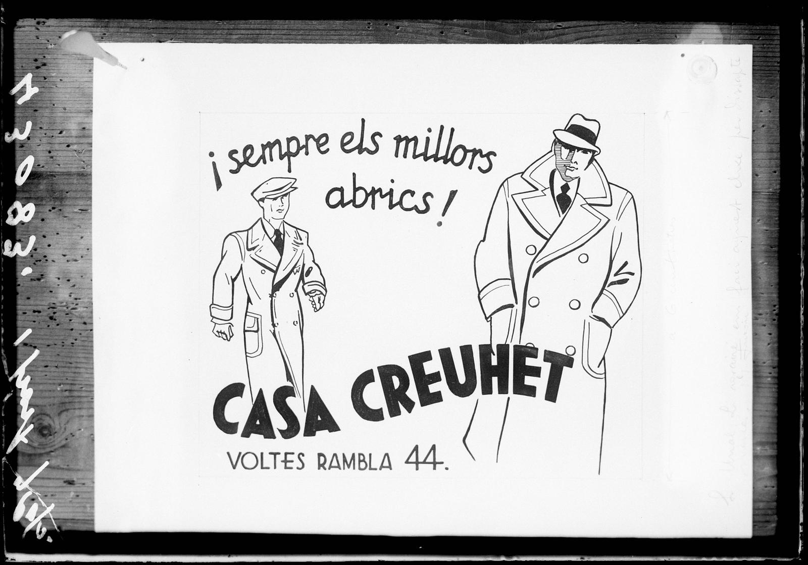 Desconegut, [Cartell publicitari de la Casa Crehuet]