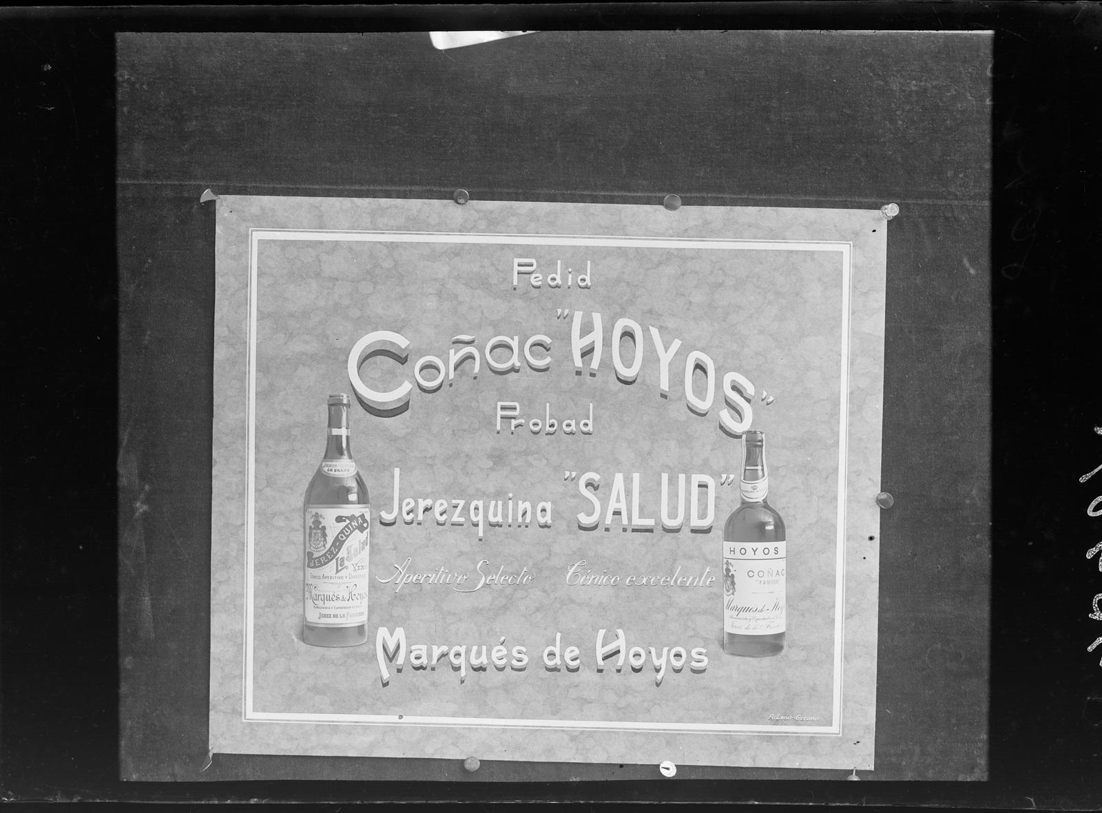 Desconegut, [Cartell publicitari dels licors Marqués de Hoyos]