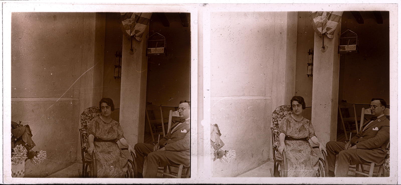 Desconegut, [Portrait of a man and a woman]