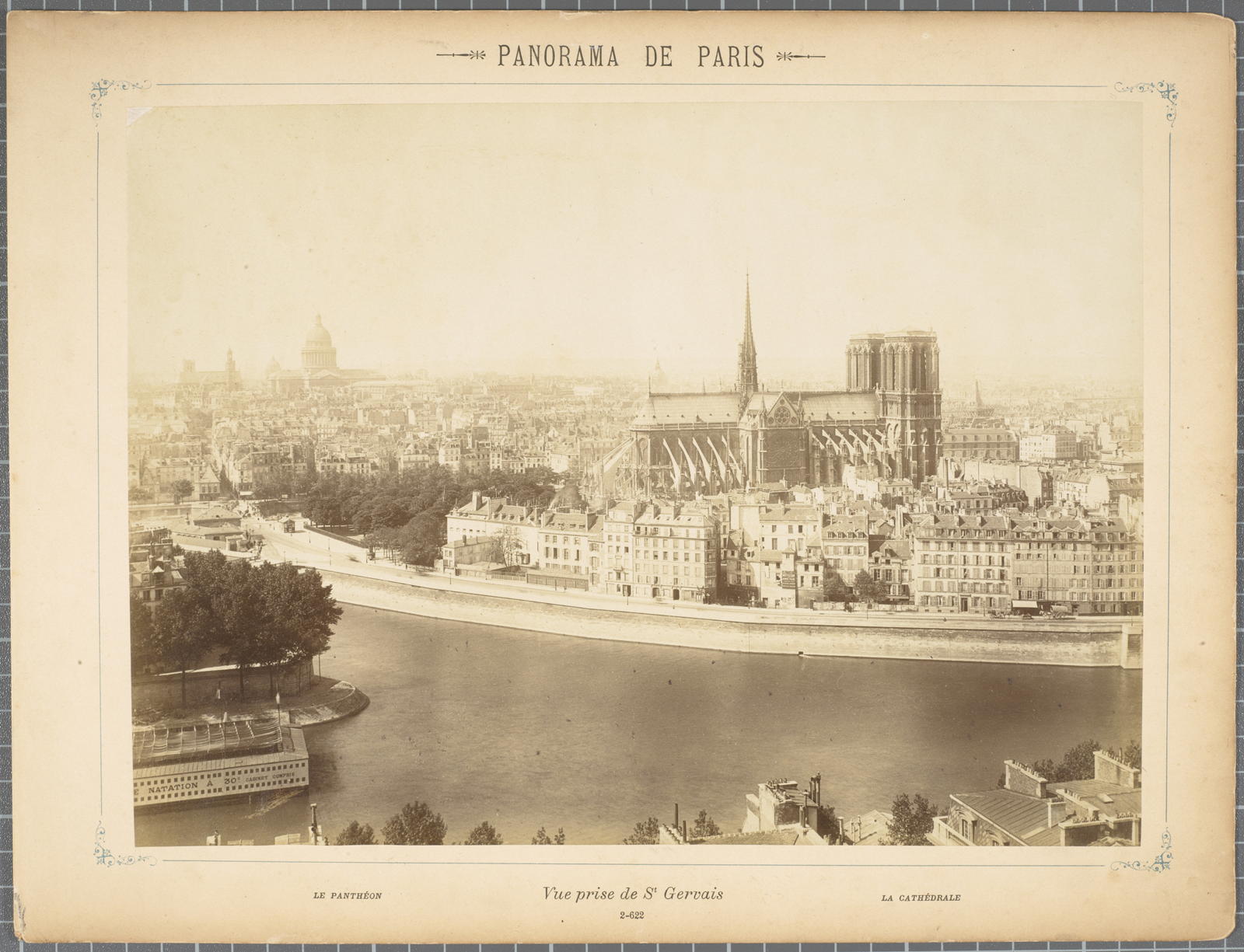 Desconegut, Panorama de Paris. Vue prise de St. Gervais. Le Pantheon. la Cathédrale