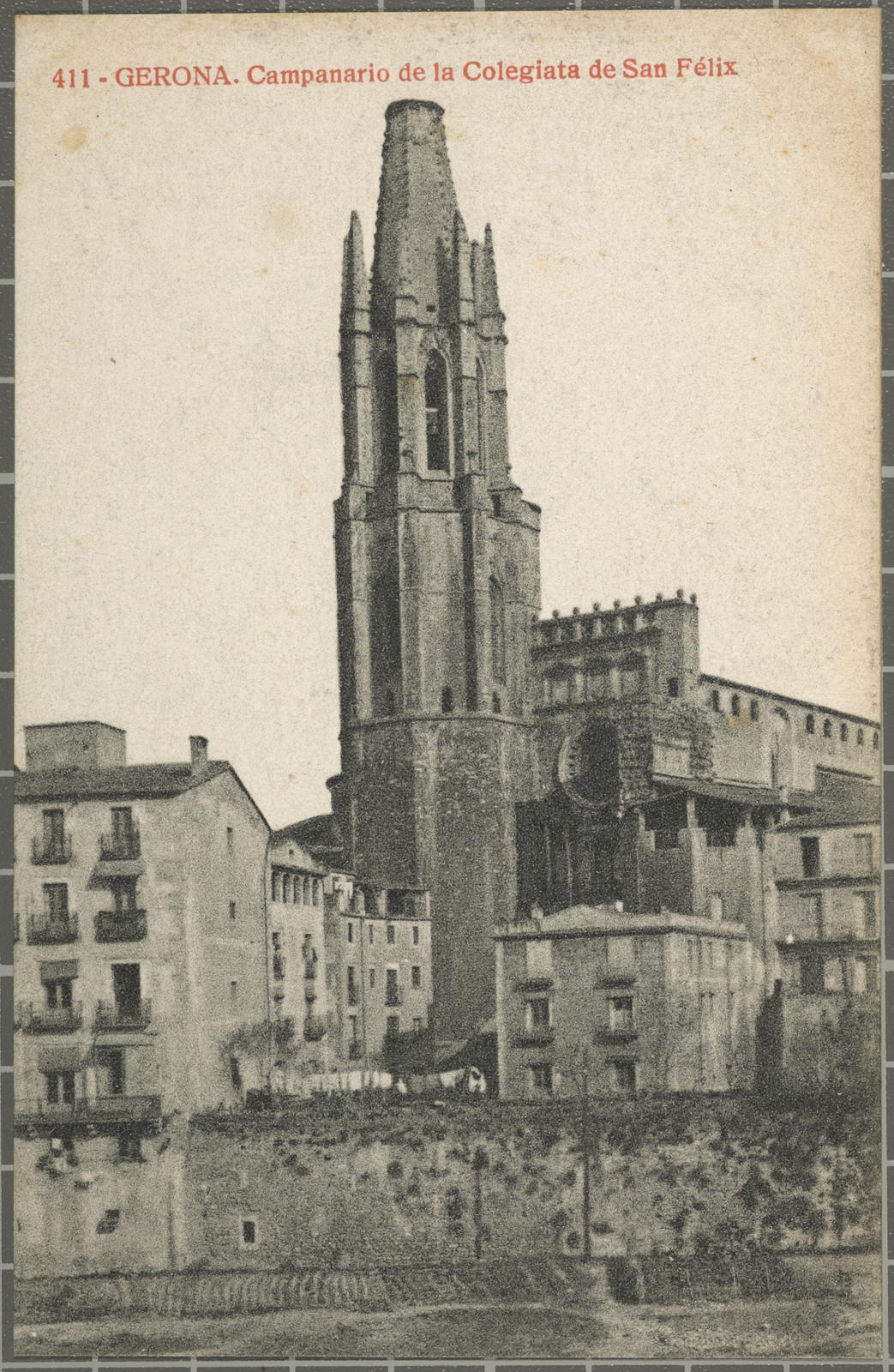 Desconegut, 411 - Gerona. Campanario de la Colegiata de San Félix