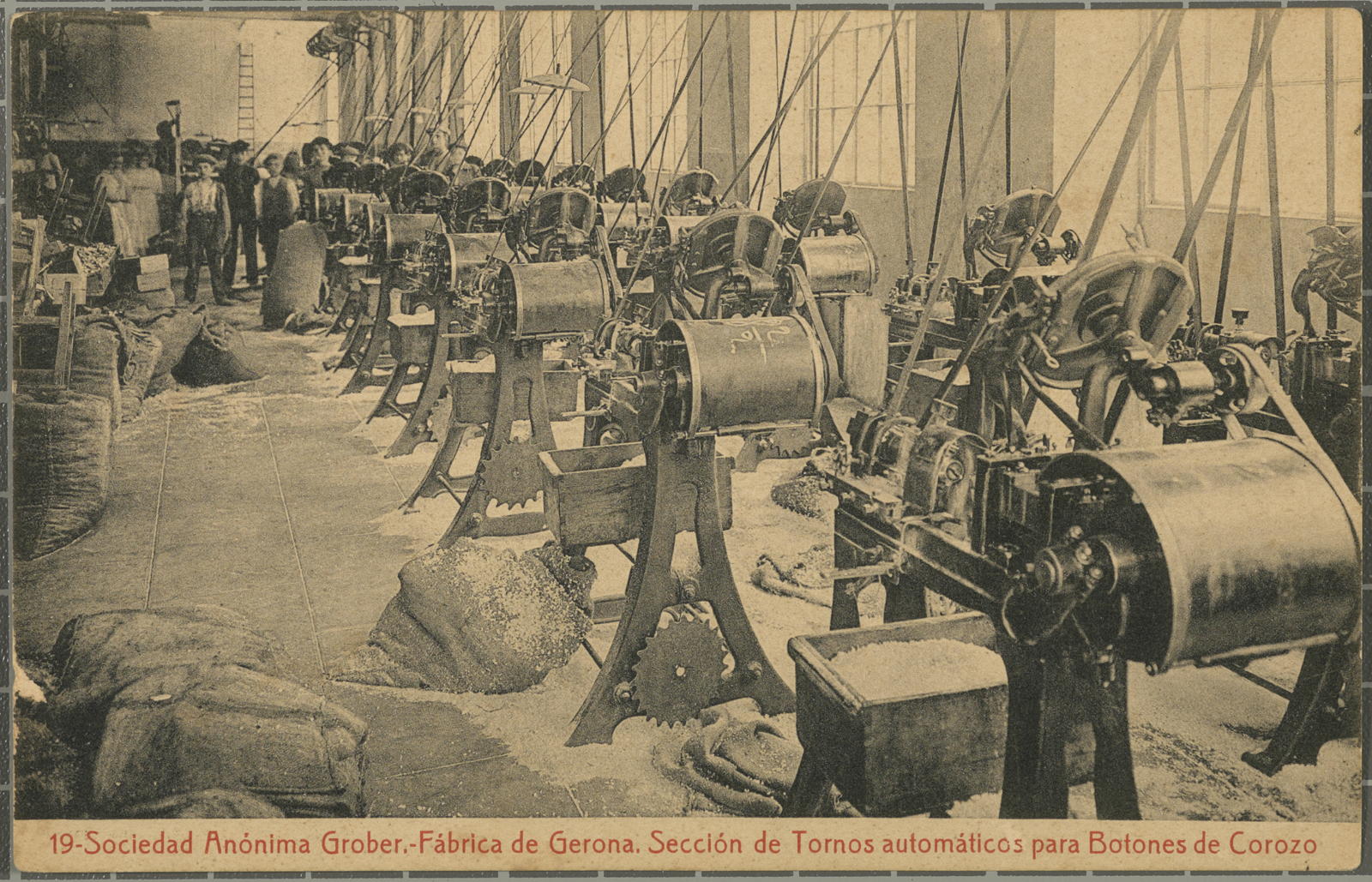 Desconegut, 19- Sociedad Anónima Grober. Fábrica de Gerona. Sección de Tornos automáticos para Botones de Corozo
