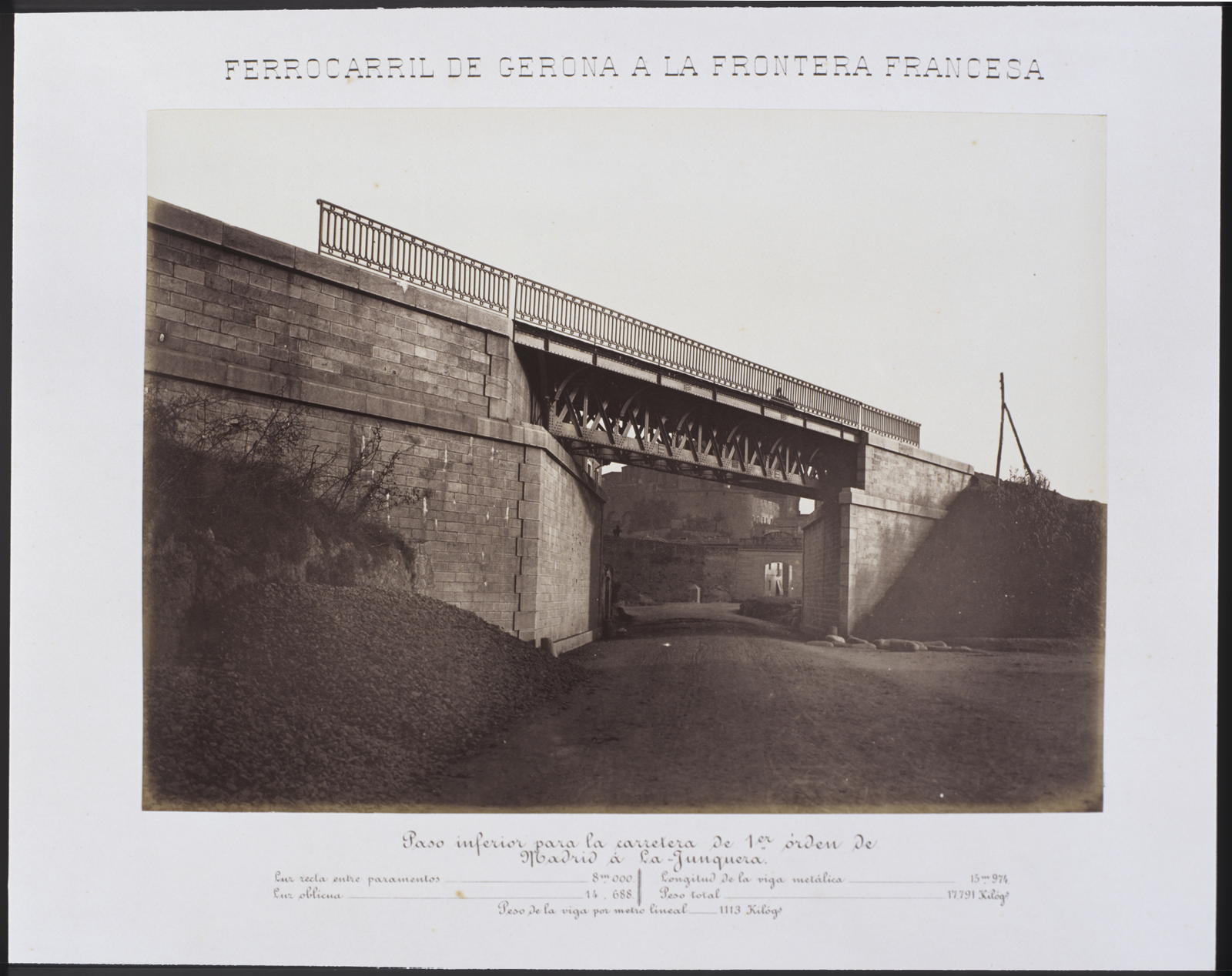 Desconegut, Railway from Gerona to the French Border. Lower pass for the 1st order road from Madrid to Junquera