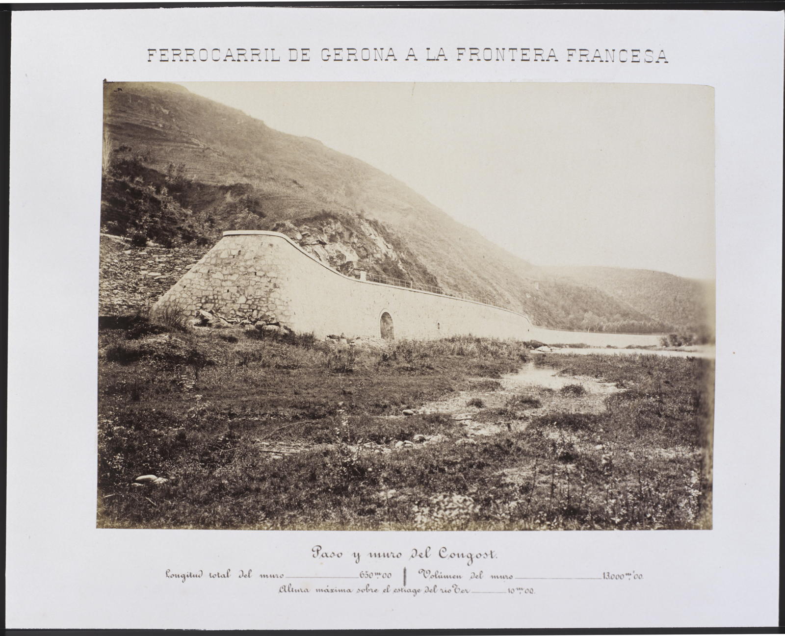 Desconegut, Railway from Gerona to the French Border. Paso y muro del Gorge
