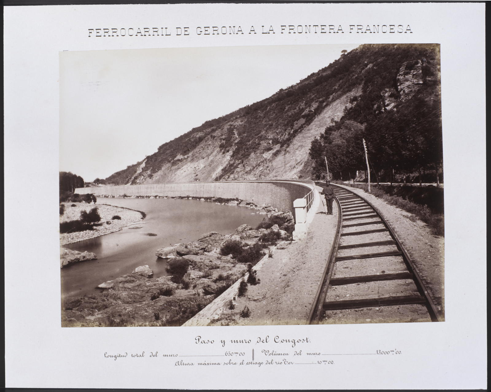 Desconegut, Railway from Gerona to the French Border. Paso y muro del Gorge