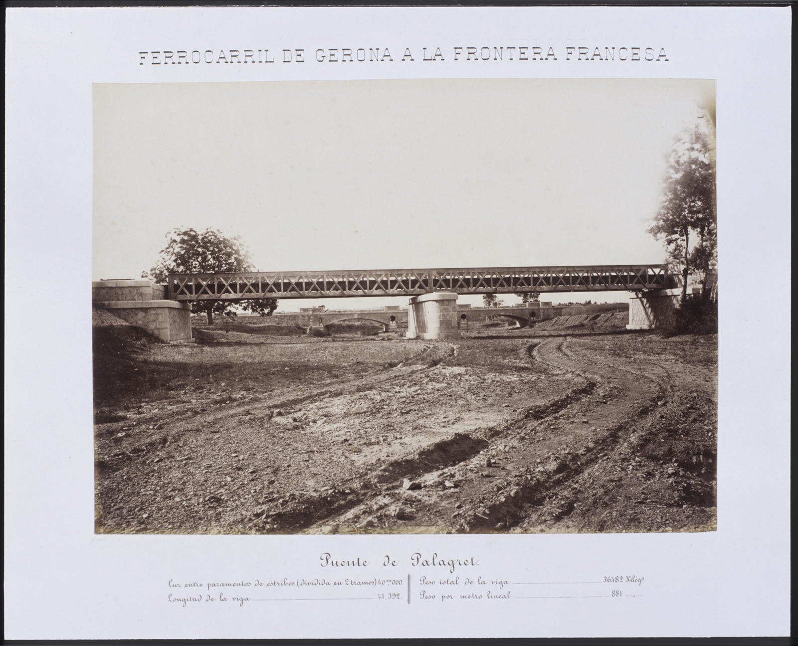 Desconegut, Railway from Gerona to the French Border. Palagret Bridge