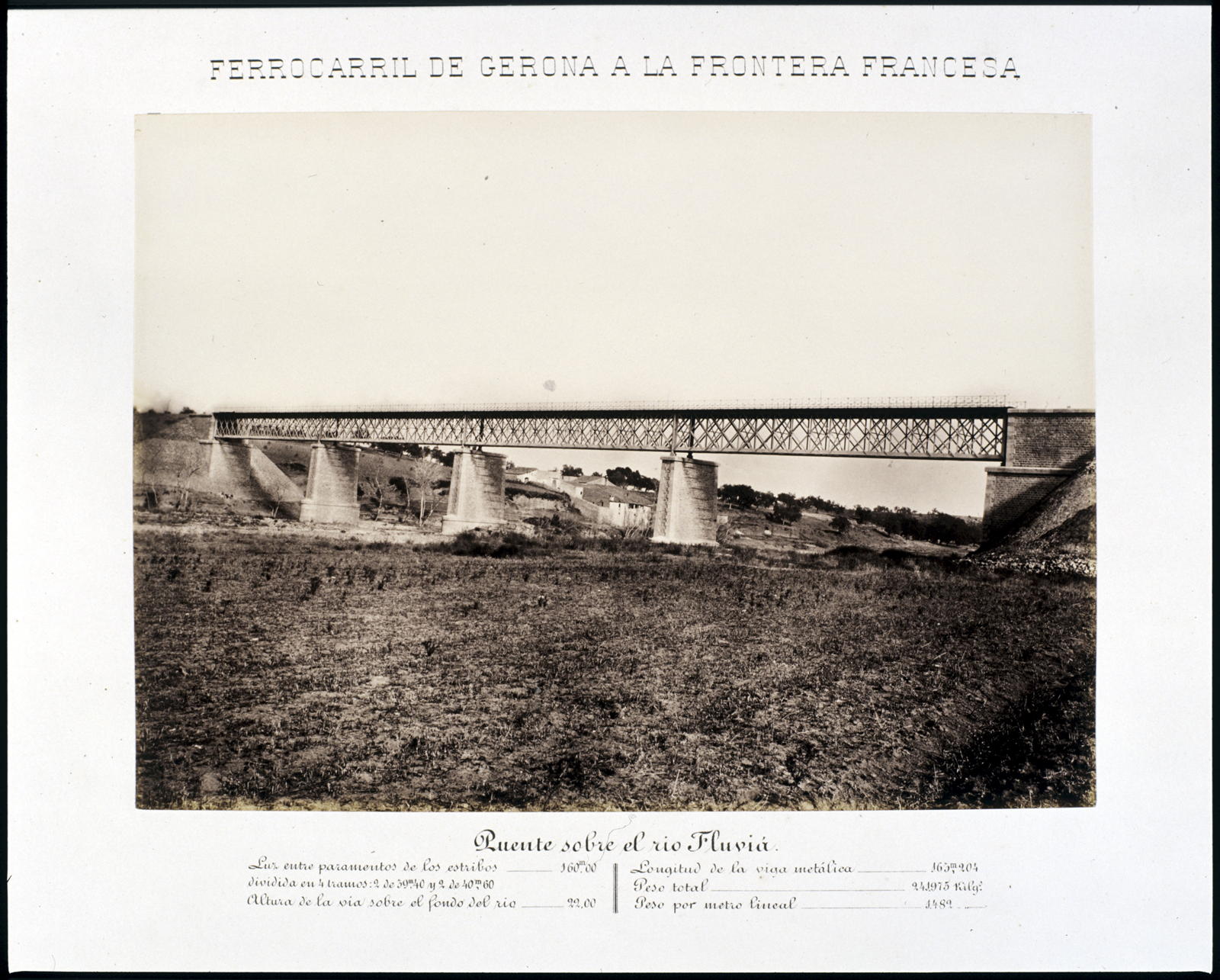 Desconegut, Railway from Gerona to the French Border. Bridge over the river Fluviá