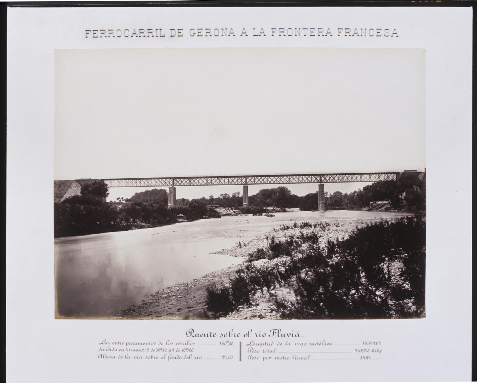 Desconegut, Railway from Gerona to the French Border. Bridge over the river Fluviá