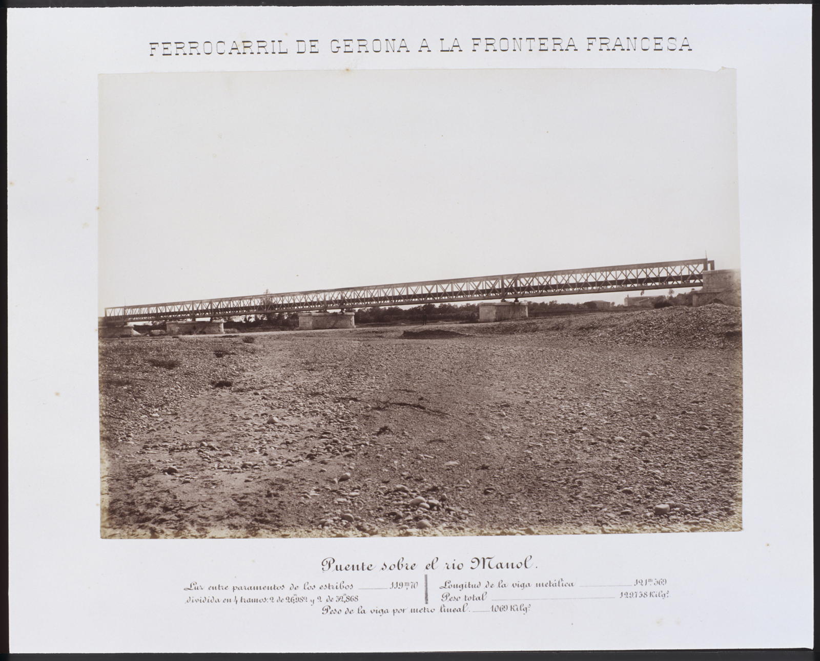 Desconegut, Railway from Gerona to the French Border. Bridge over the Manol River