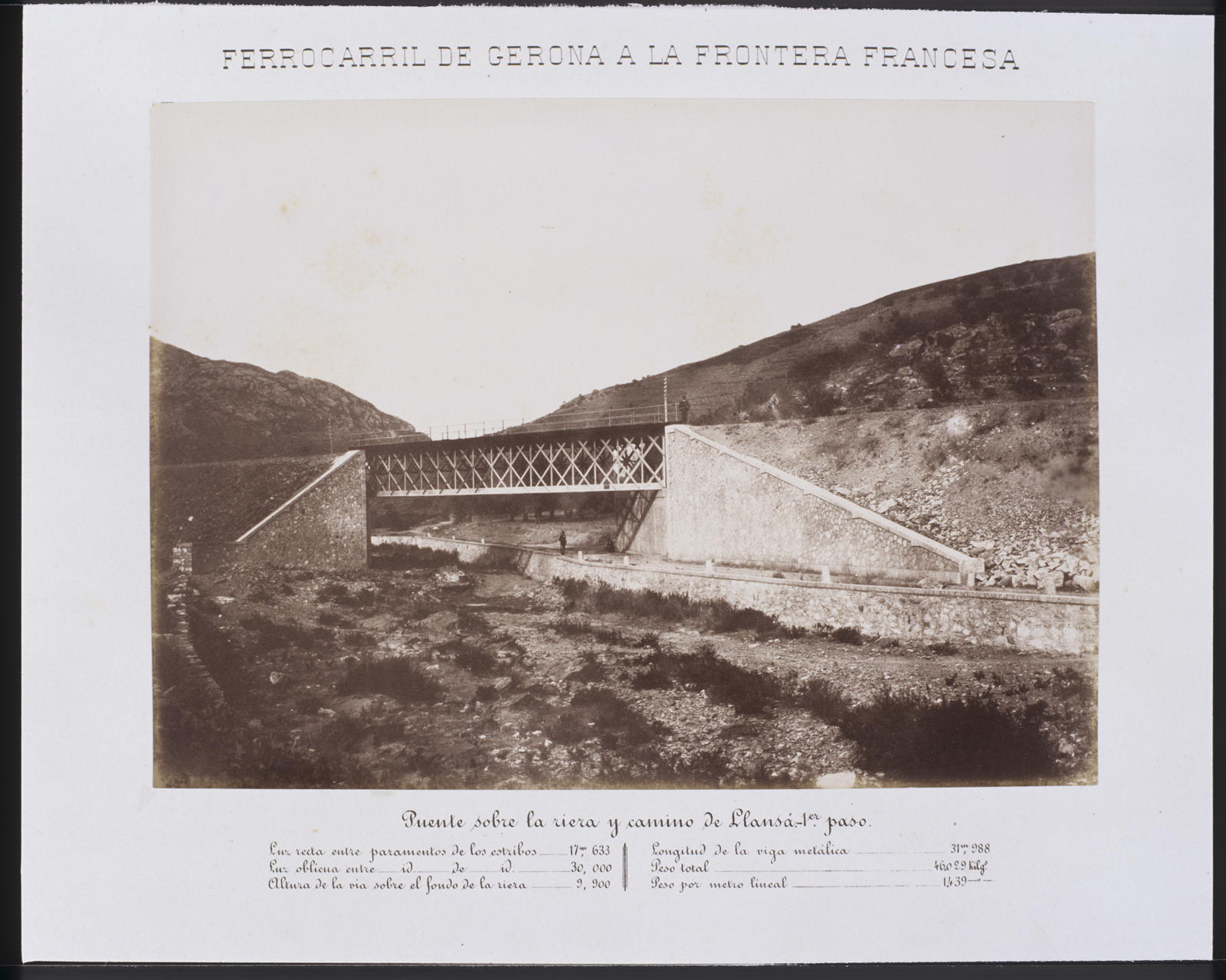 Desconegut, Railway from Gerona to the French Border. Bridge over the stream y camino de Llansá - 1st step