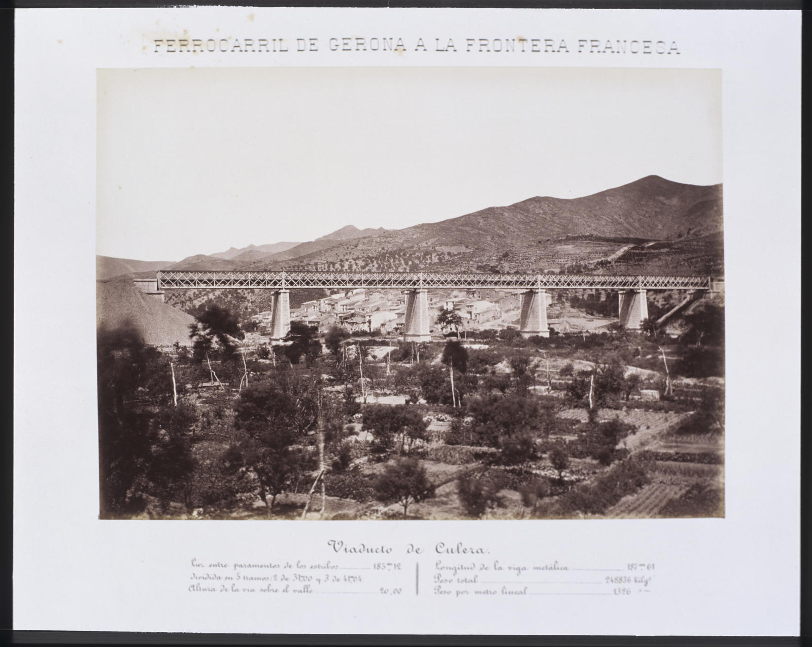 Desconegut, Ferrocarril de Gerona a la Frontera Francesa. Viaducto de Colera