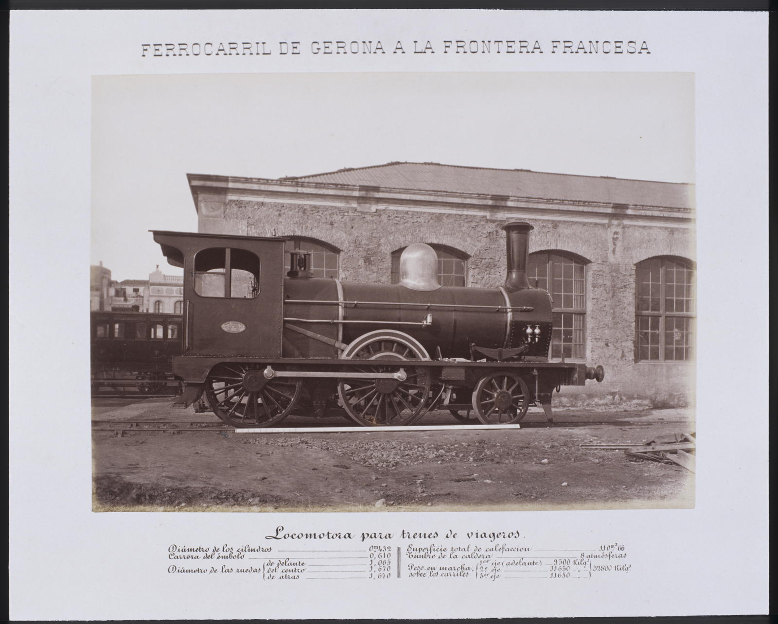 Desconegut, Railway from Gerona to the French Border. Locomotive for stained glass braids