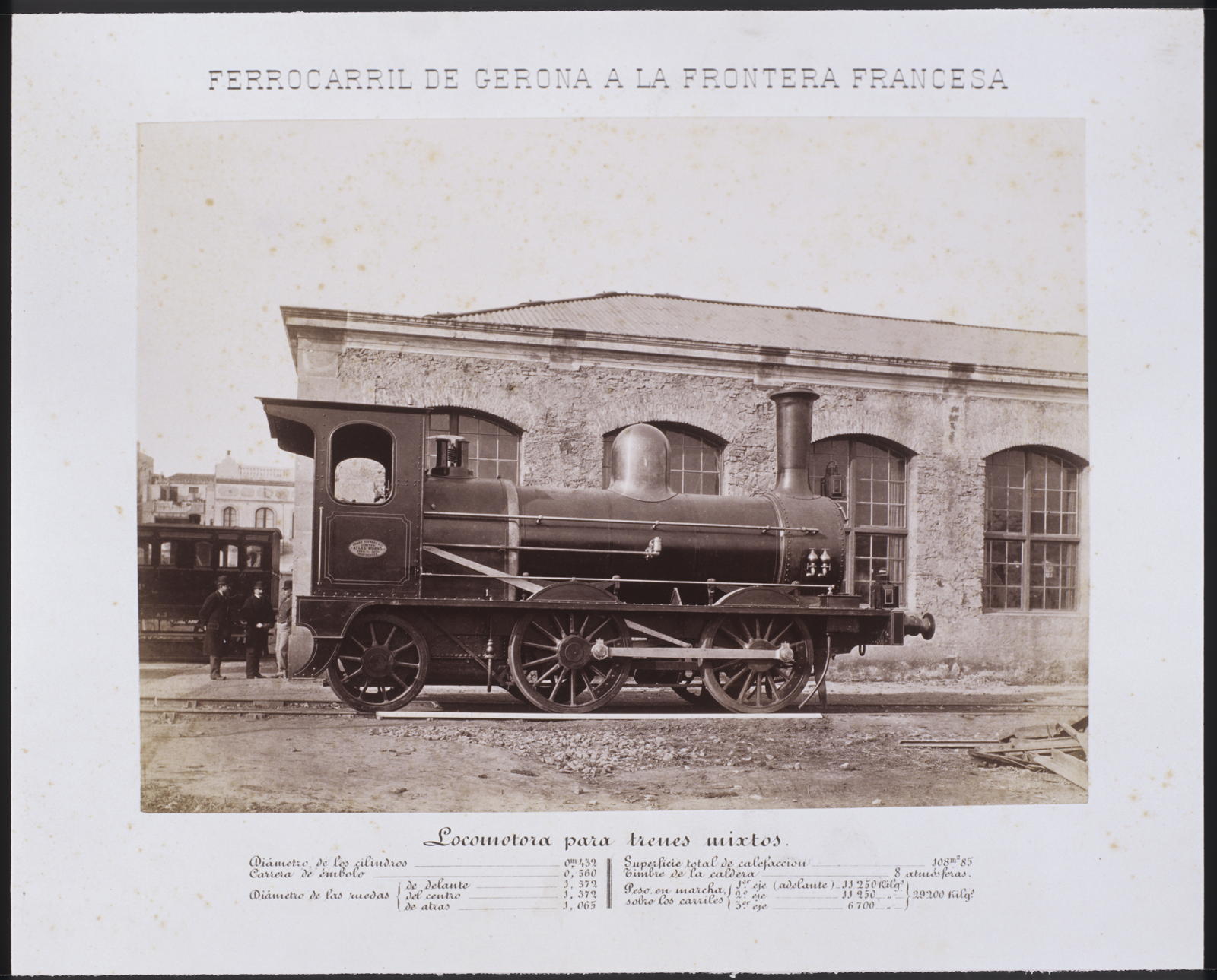Desconegut, Railway from Gerona to the French Border. Locomotive for mixed braids