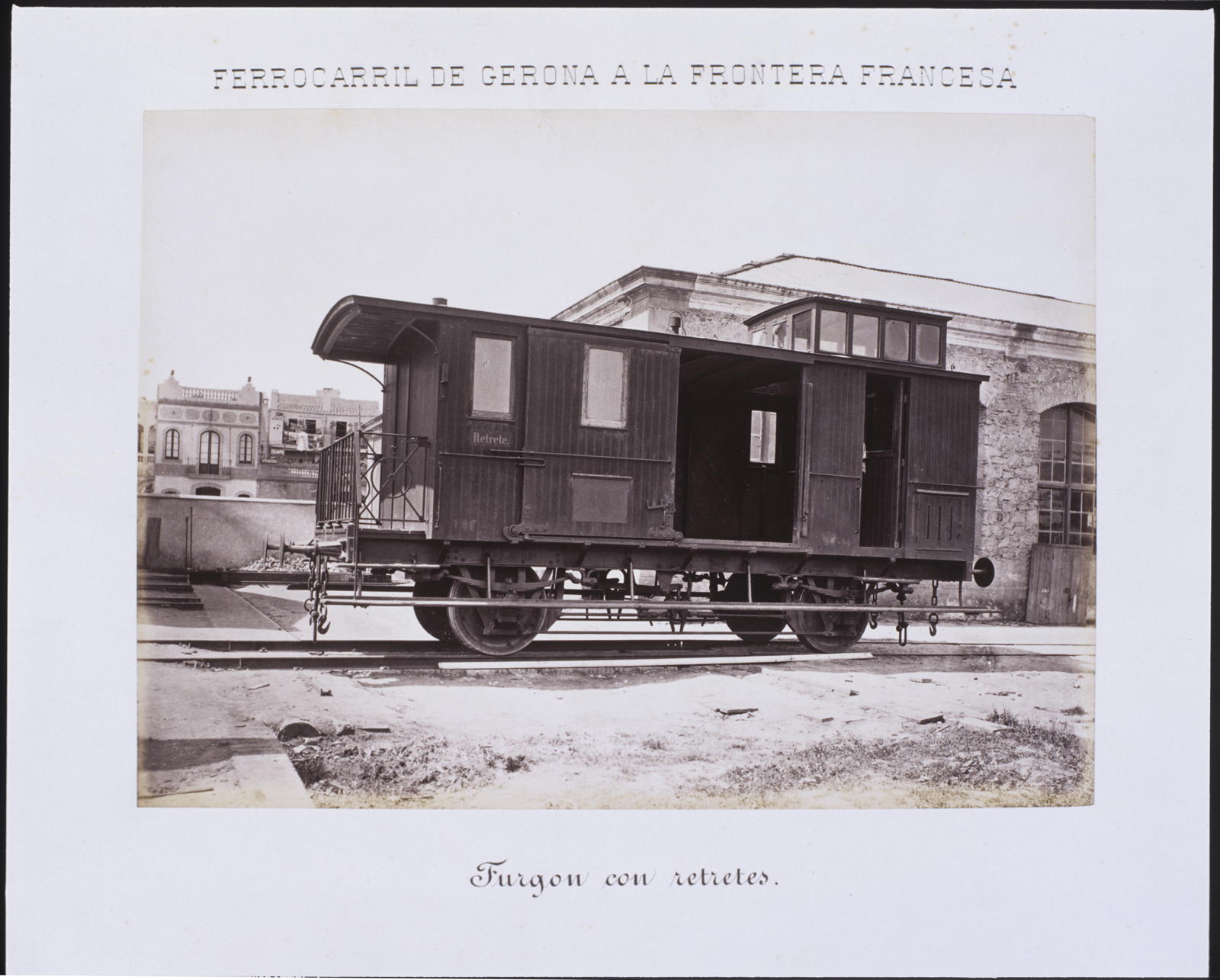 Desconegut, Ferrocarril de Gerona a la Frontera Francesa. Furgon de retretes