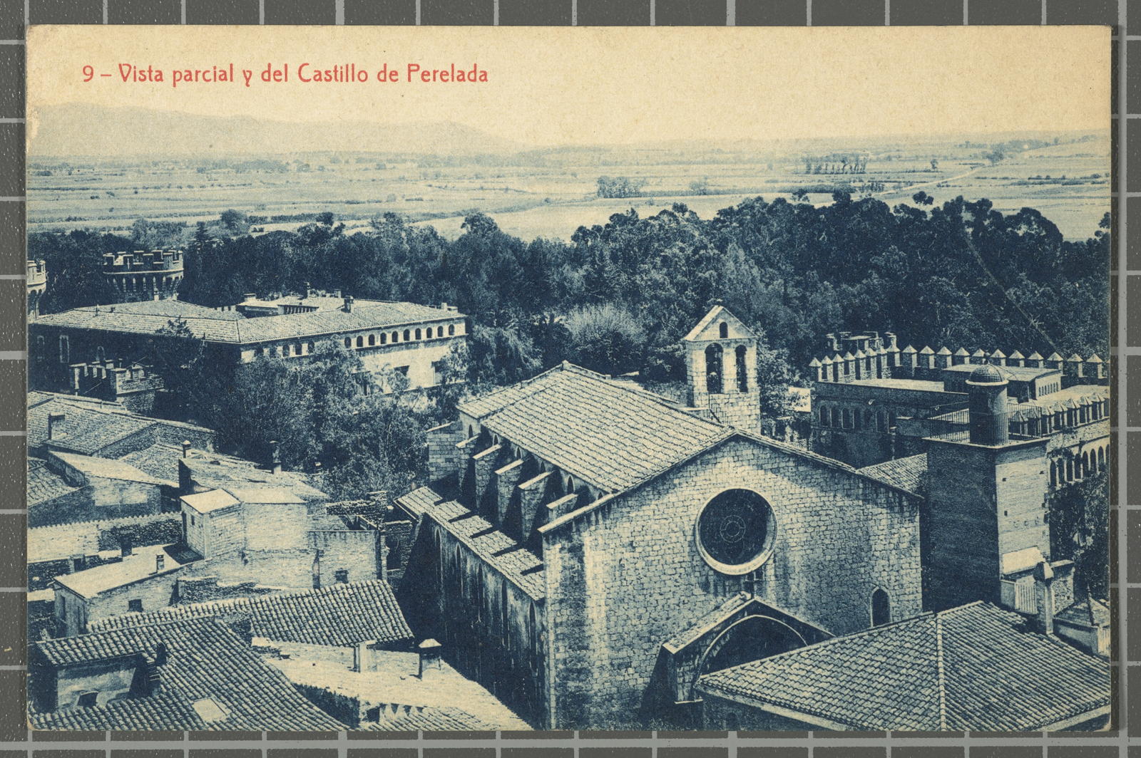 Desconegut, 9 - Vista parcial y del Castillo de Perelada