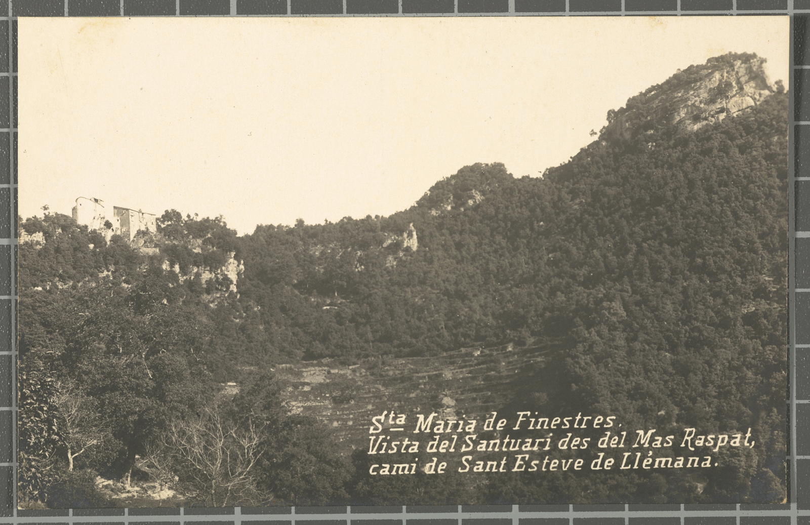 Desconegut, Maria de Finestres. View of the Sanctuary from Mas Raspat, Cami de Sant Esteve de Llémana.