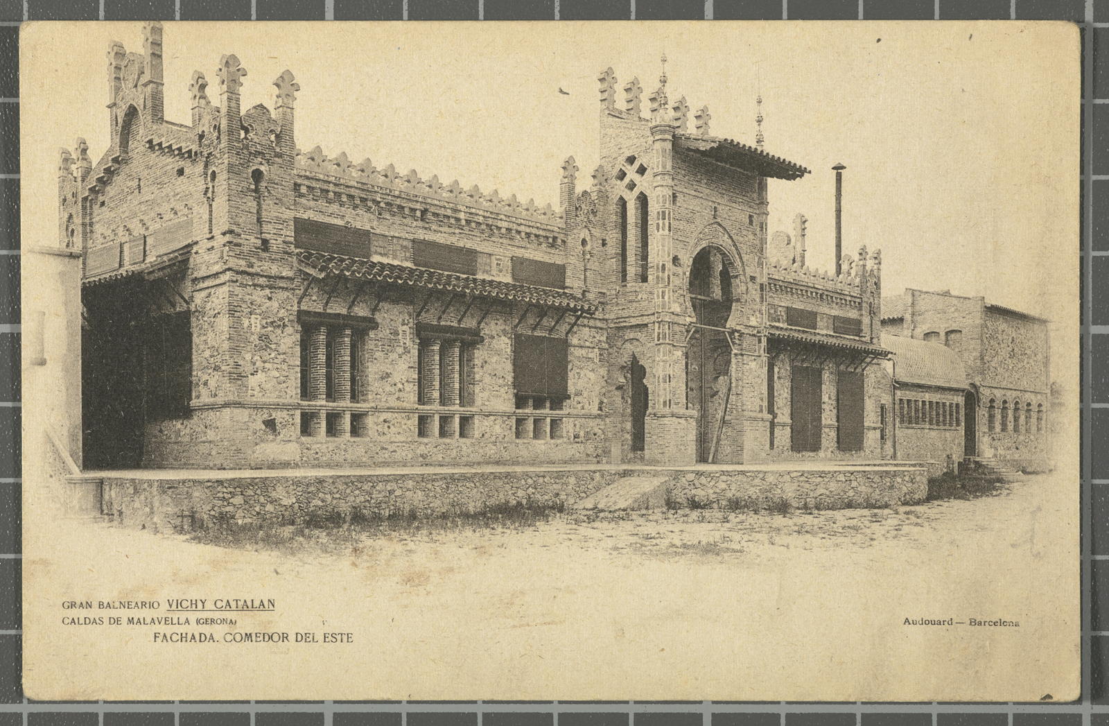 Desconegut, Gran Balneario Vichy Catalan. Caldas de Malavella (Gerona). Fachada. Comedor del este