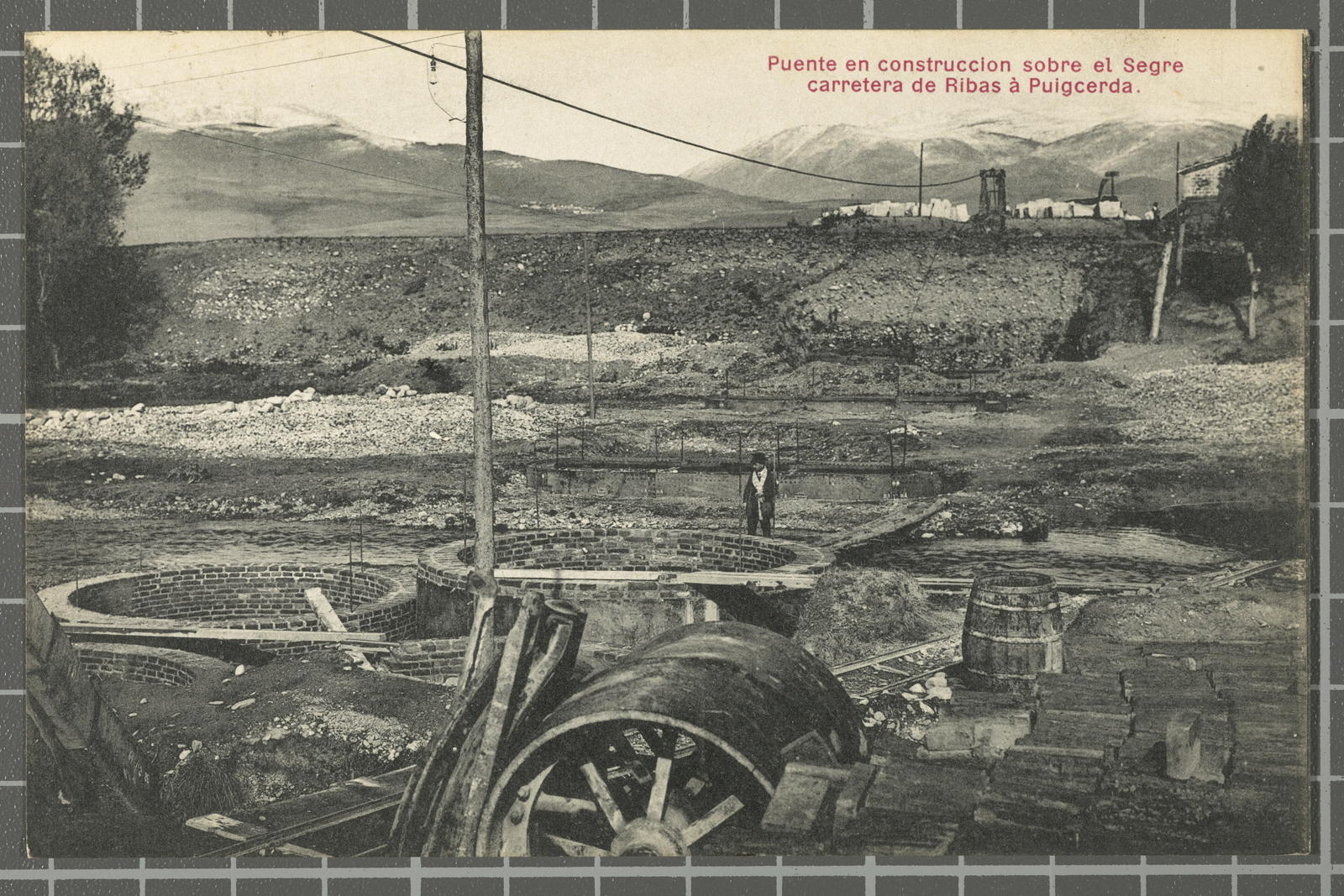 Desconegut, Bridge under construction on the Segre Road de Ribas à Puigcerda