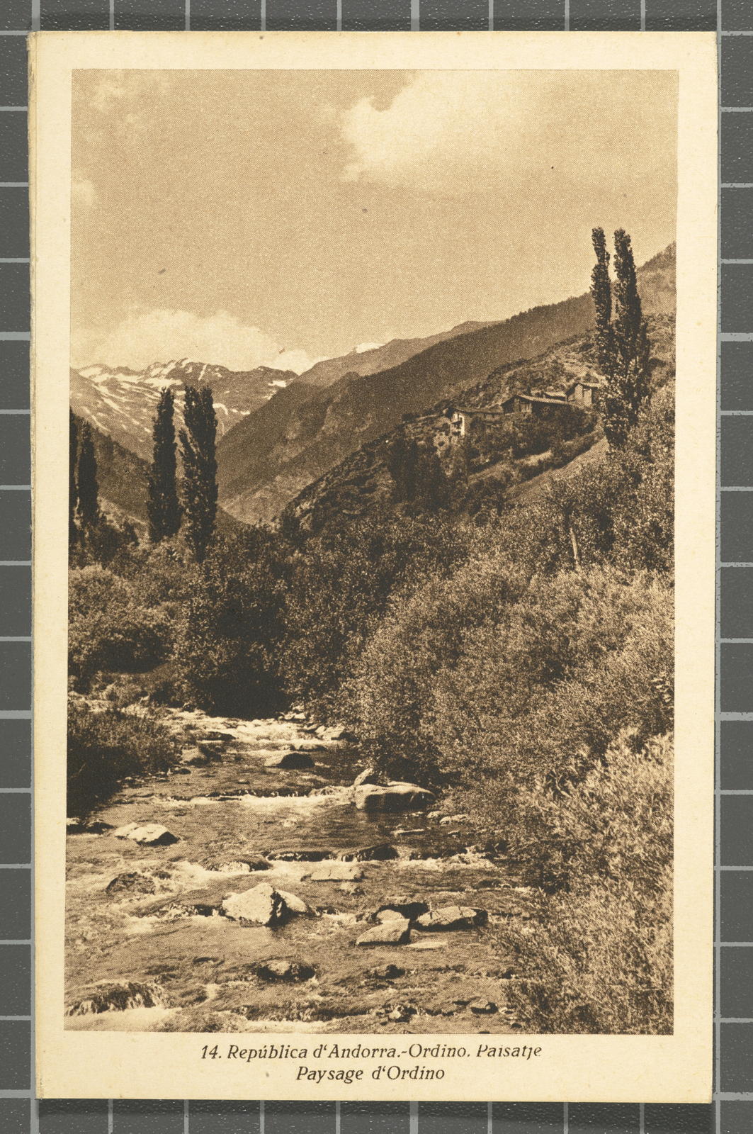 Desconegut, 14. República d'Andorra.-Ordino. Paisatje. Paysage d'Ordino
