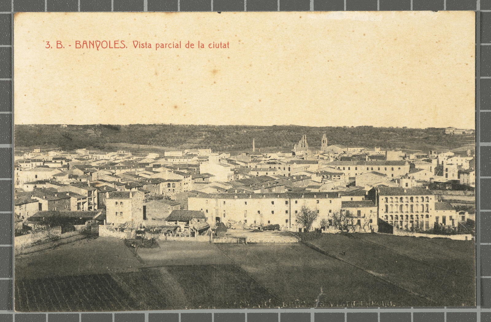 Desconegut, 3. B. - Banyoles. Partial view of the city