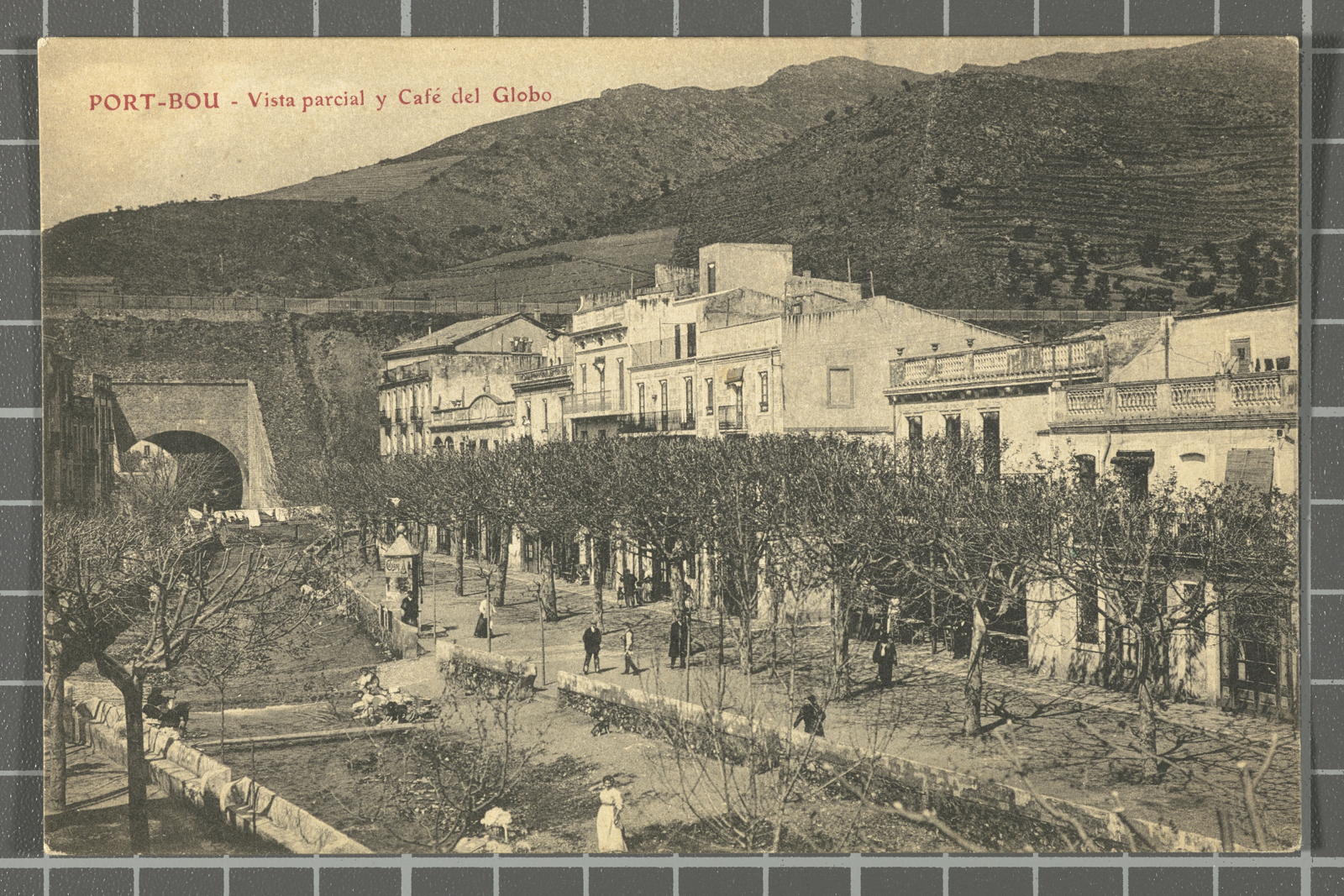 Desconegut, Port-Bou - partial view and Globe Café