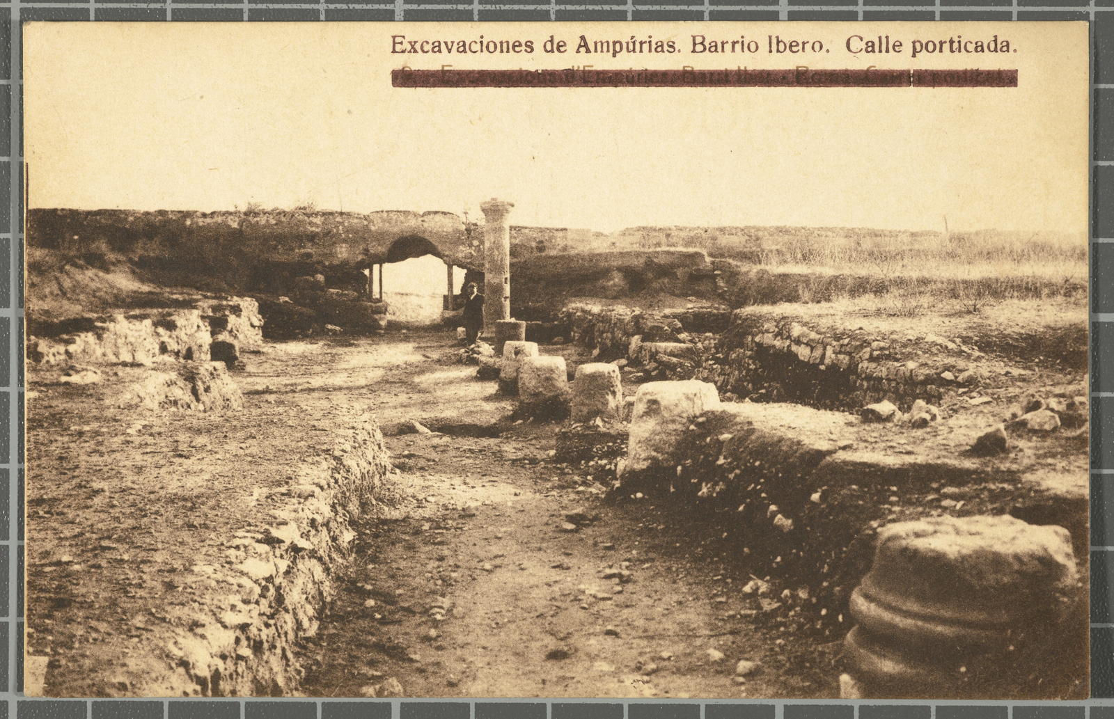 Josep Esquirol Pérez, Excavations of Ampúrias. Barrio Ibero. Porticated street