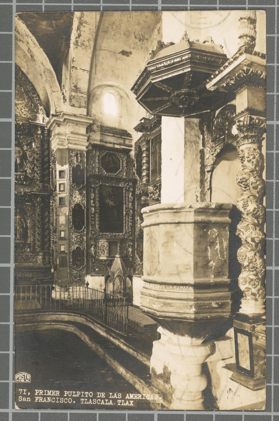Desconegut, 71, Primer pulpito de las Americas. San Francisco. Tlascala. Tlax