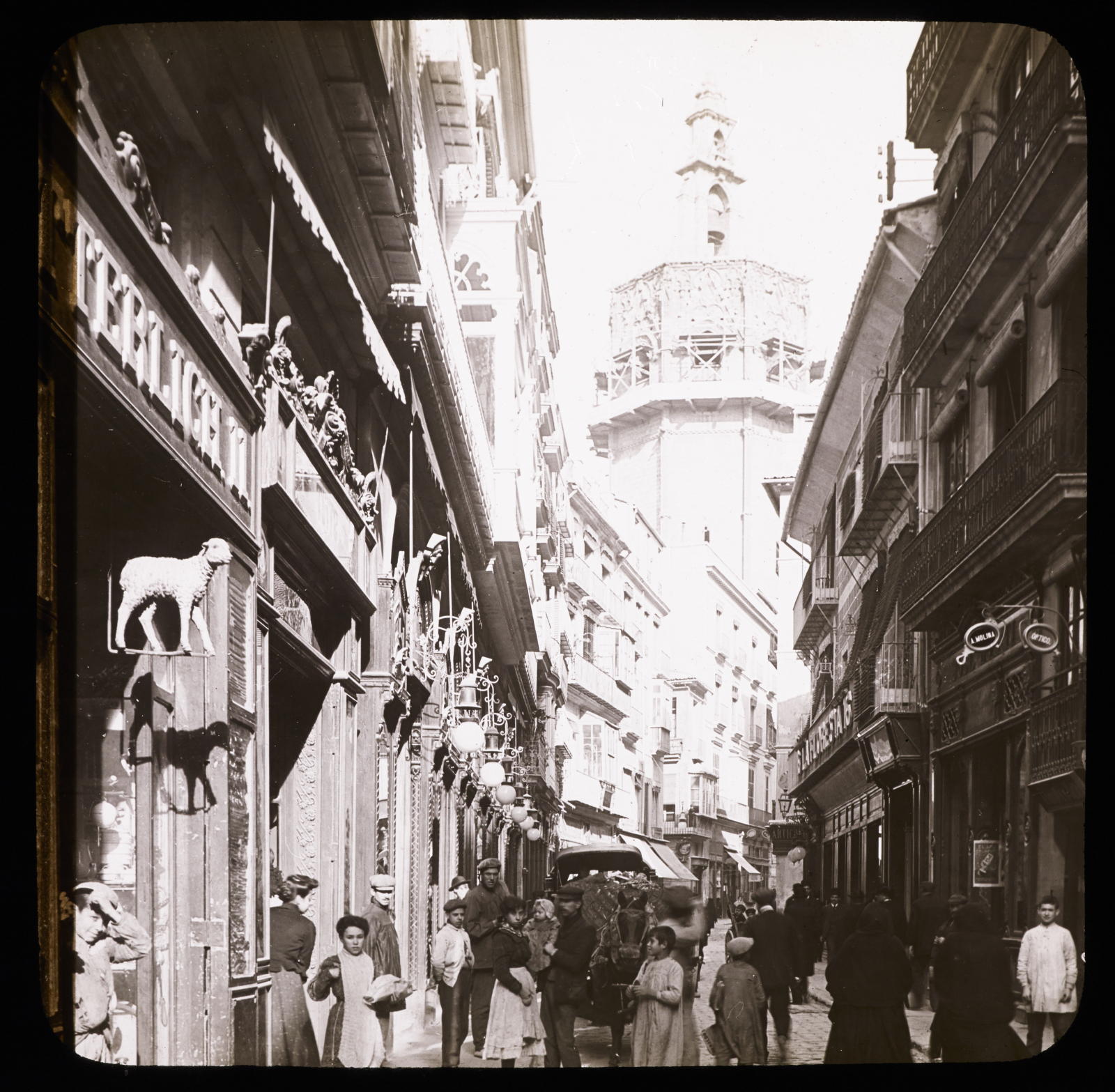Desconegut, Valence. Cathédrale, Calle de Zaragoza et le Miguelete Mazo, E.