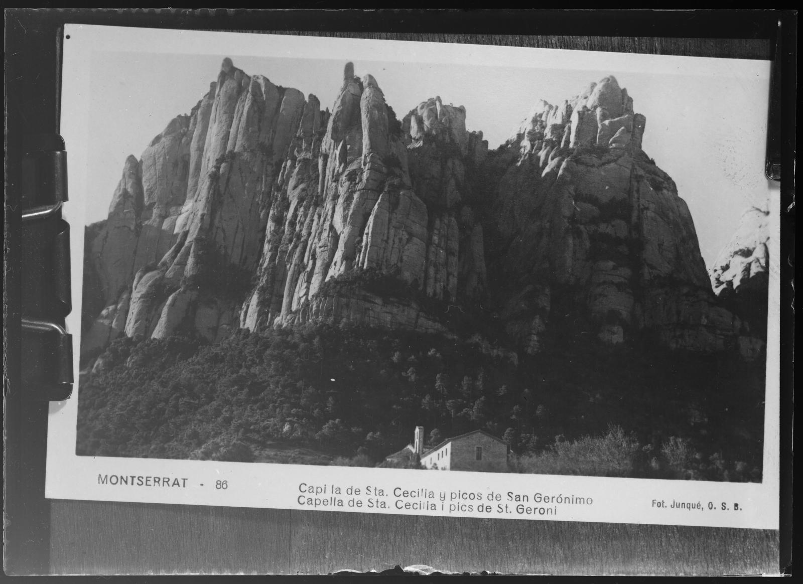 Desconegut, Montserrat. Capella de Sta. Cecília i pics de St. Geroni.