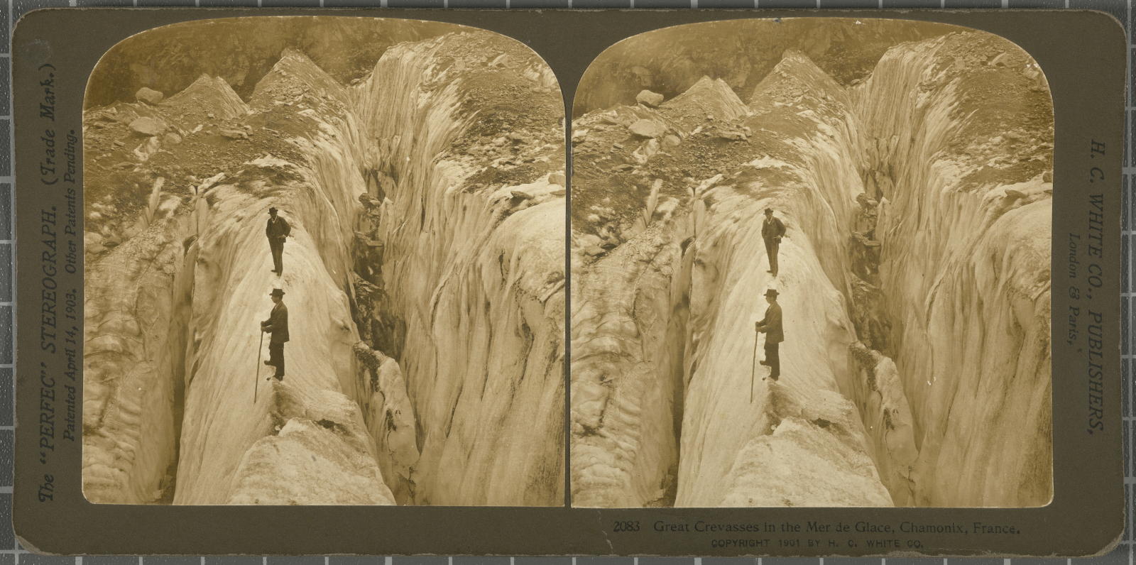 Desconegut, Great Crevasses in the Mer de Glace, Chamonix, France White, H.C. & Co., The\ ‘Perfec\’ Stereograph