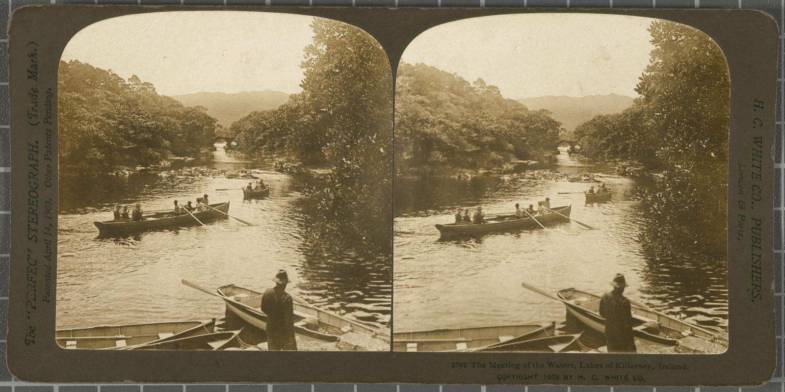 Desconegut, Tme Meeting of the Waters, Lakes of Killarney, Ireland. White, H.C. & Co., The "Perfec" Stereograph