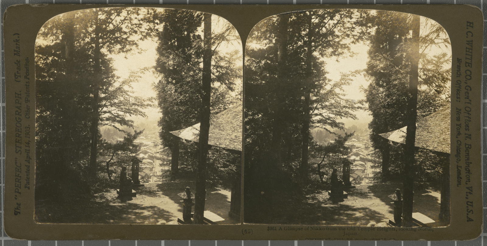 Desconegut, A Glimpse of Nikko from the Old Temple Heights, looking North, Japan White, H.C. & Co., The "Perfec" Stereograph