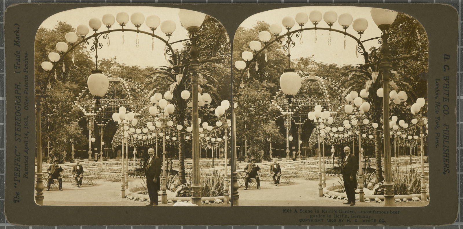 Desconegut, A scene in Kroll's Garden, most famous beer garden in Berlin, Germany White, H.C. & Co., The "Perfec" Stereograph