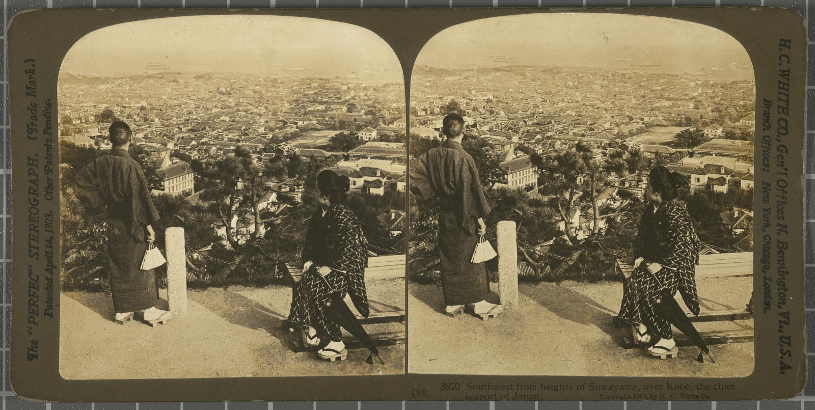 Desconegut, Southwest from heights of Suwayama over Kobe, the chief seaport of Japan White, H.C. & Co., The\ ‘Perfec\’ Stereograph