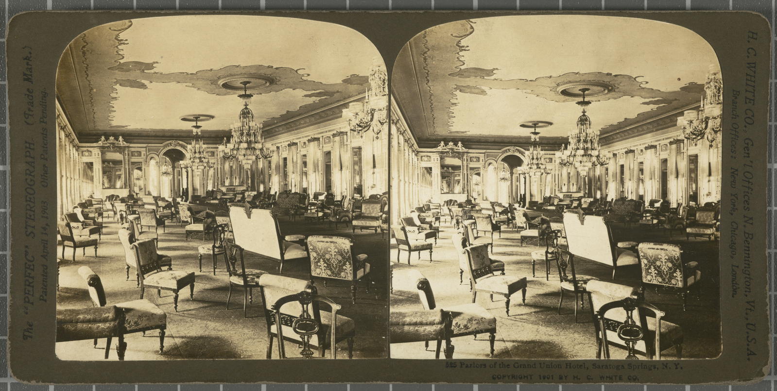 Desconegut, Parlors of the Grand Union Hotel, Saratoga Springs, U.S.A. White, H.C. & Co., The "Perfec" Stereograph