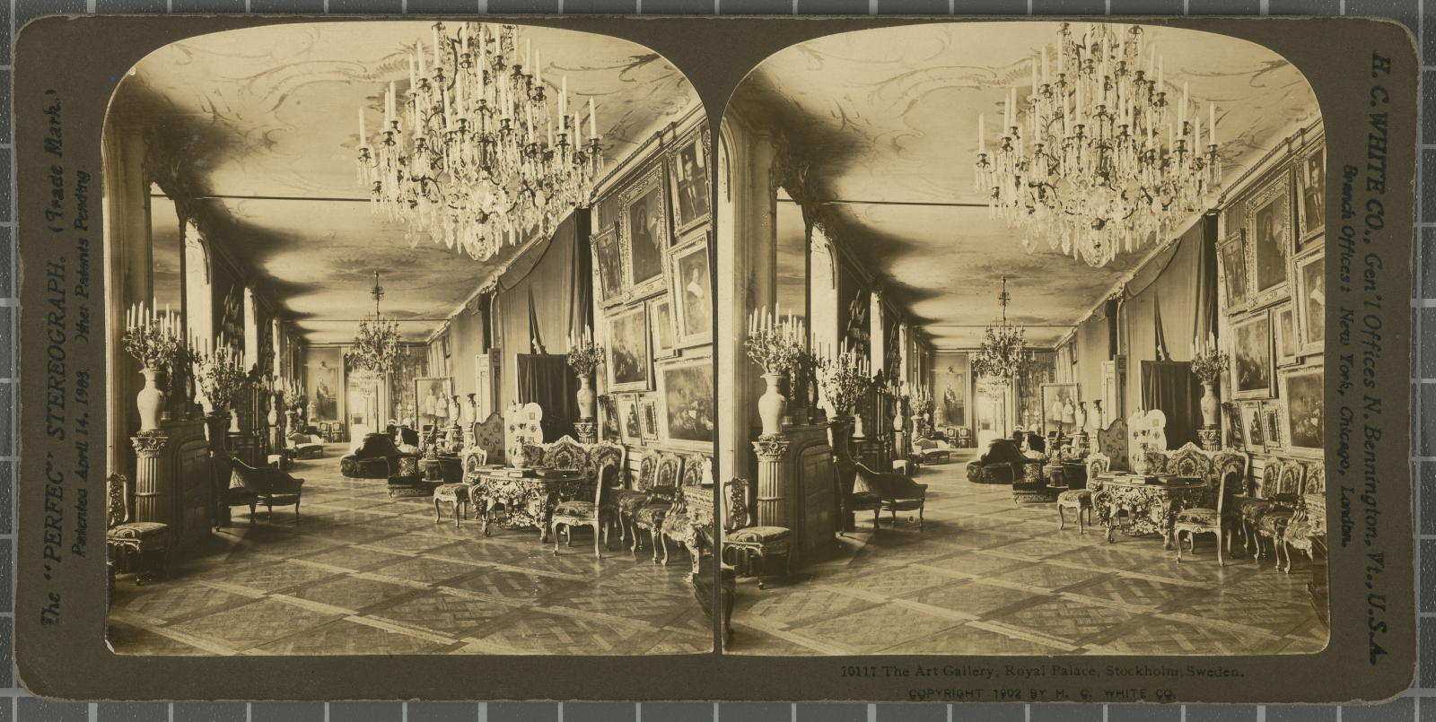 Desconegut, The Art Gallery, Royal Palace, Stockholm, white, H.C. & Co., The\ ‘Perfec\’ Stereograph