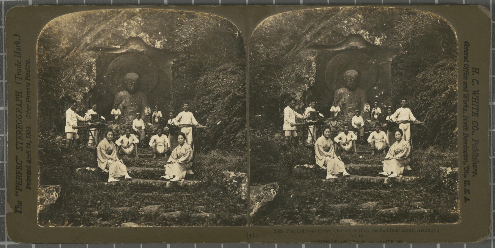 Desconegut, The Colossal Carved Relief of Jizo, the Saint Ashinoyu, Japan. White, H.C. & Co., The\ ‘Perfec\’ Stereograph