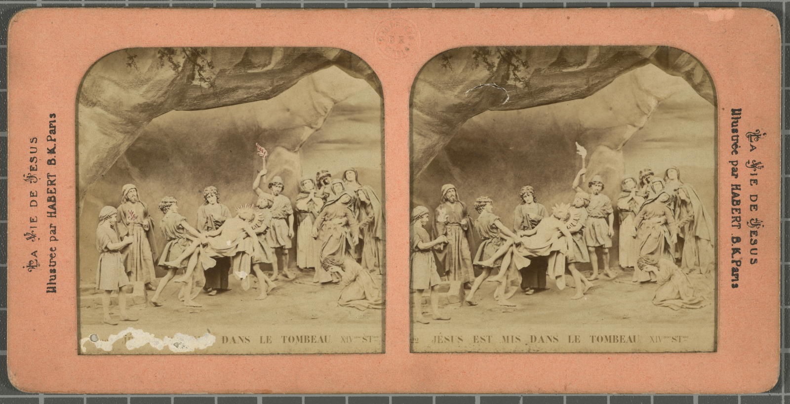 Desconegut, 22- Jésus est mis dans le tombeau. XIVme.St. Justificació del títol, títol inscrit B.K.